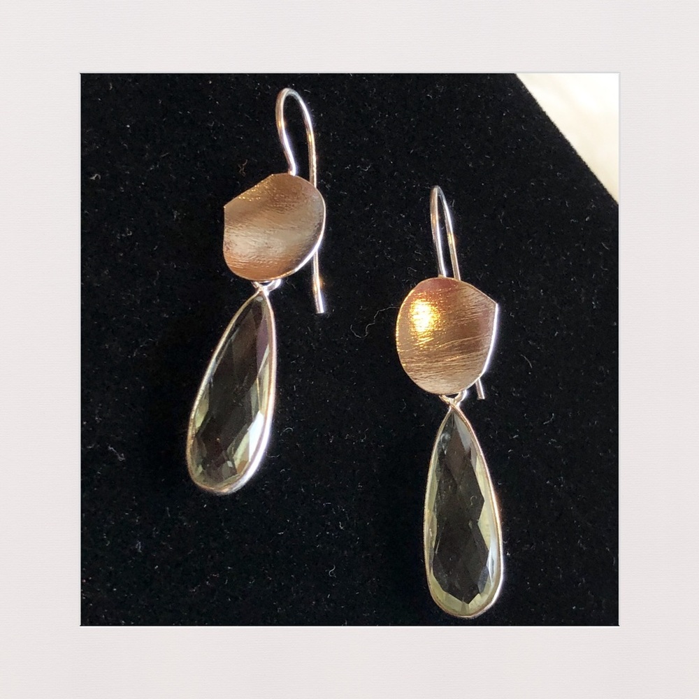 Green Amethyst Sterling Silver Earrings